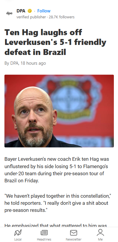 Ten Hag Shrugs Off 5-1 Flamengo Rout