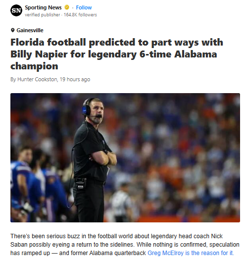 Could The Gators Land The GOAT Saban?