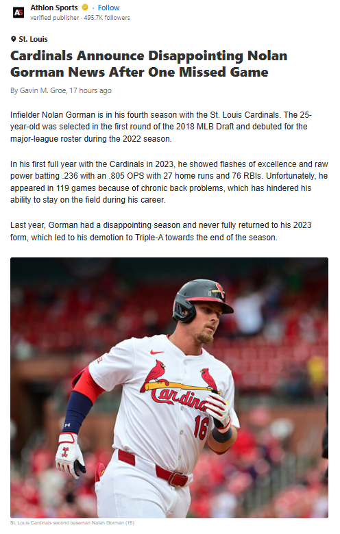 Gorman’s Back Woes Hit Cards at Worst Time