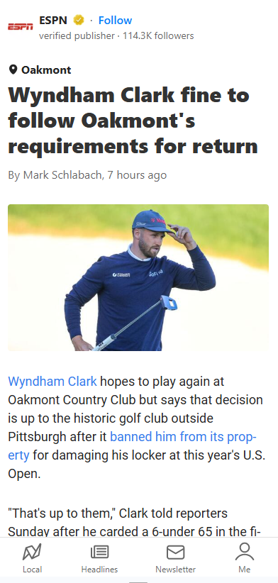 Clark’s Oakmont Ban: Redemption Possible?