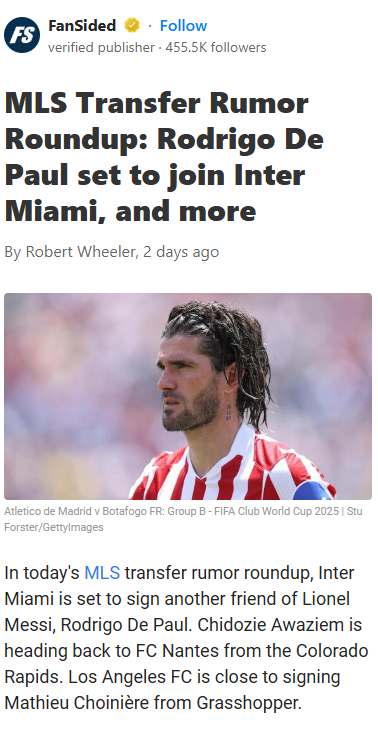 De Paul to Miami: Messi’s Crew Grows