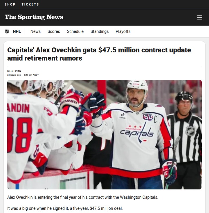Ovi’s Future: Will The Great 8 Hang ‘Em Up?