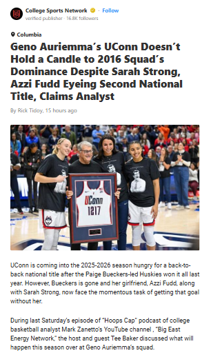 Can UConn’s New Big 3 Match 2016’s Magic?