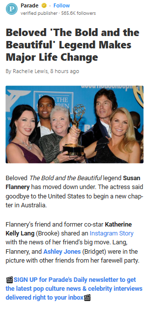 Susan Flannery Moves to Australia! 🌏