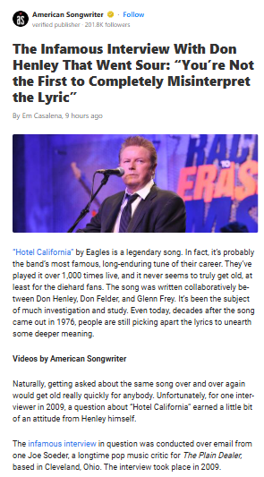 Don Henley Claps Back at Lyric Critic 🤨