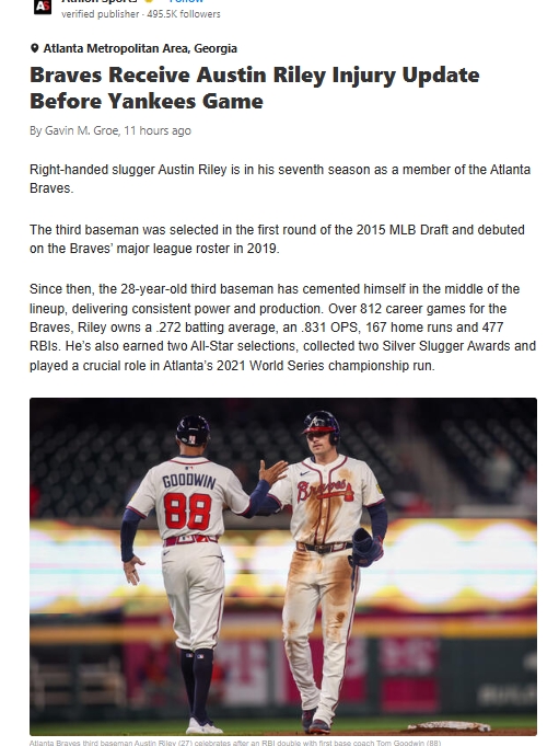 Riley Eyes Return—Can Braves Rally vs Yanks?
