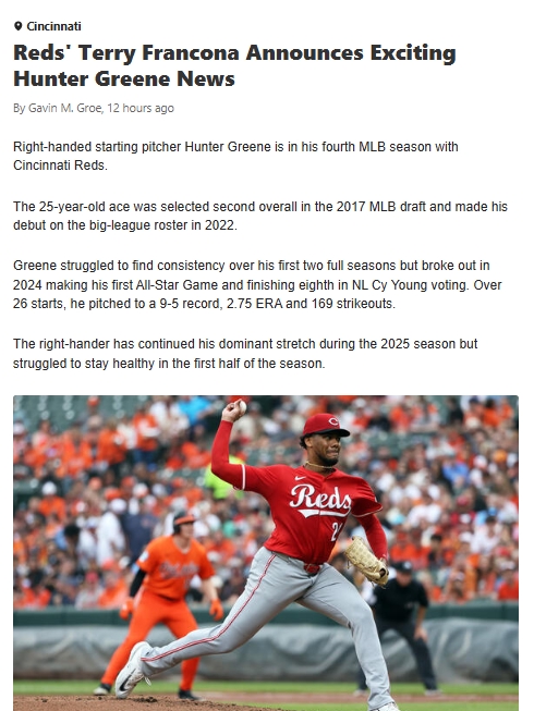 Hunter Greene Set for Comeback—Can He Save the Reds?