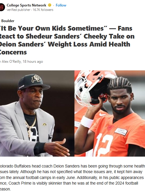 Shedeur Roasts Deion’s Weight Loss