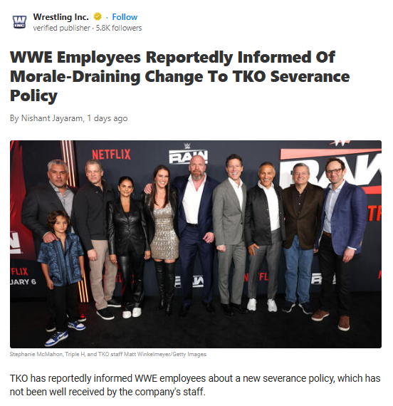 WWE Staff Hit by TKO’s Tough New Severance