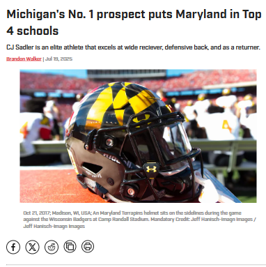 CJ Sadler Eyes Terps: Big Ten Rivals Watch Out