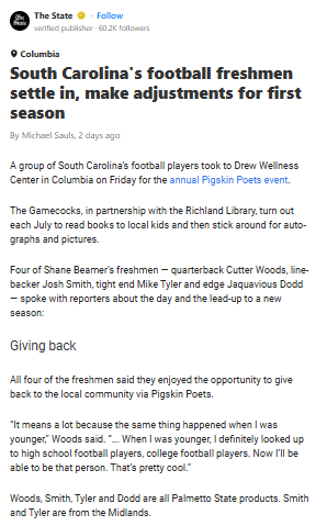 Gamecock Freshmen Find Their Footing