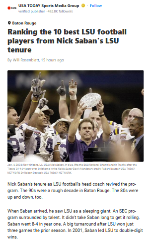 Top 10 Saban-Era Tigers: Who’s #1?