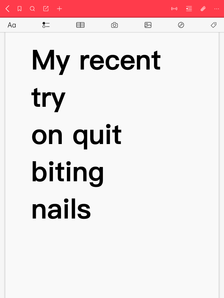 My recent try on quit biting nails
