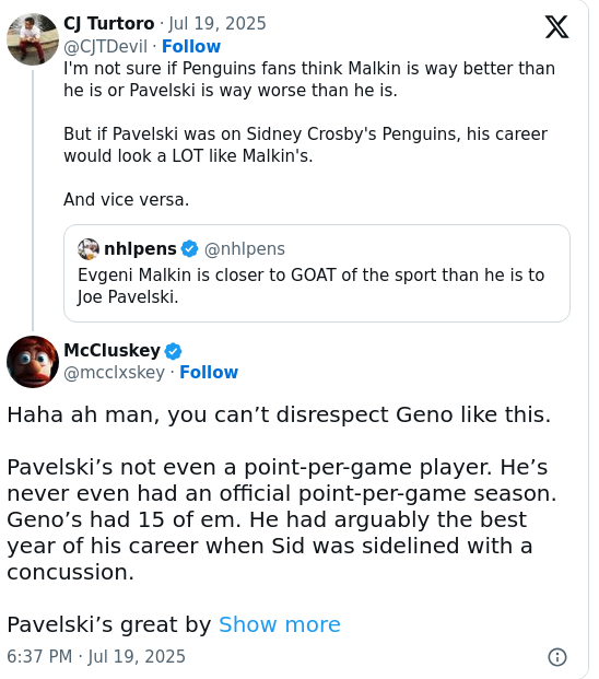 Malkin vs. Pavelski: Fair Comparison or Blasphemy?