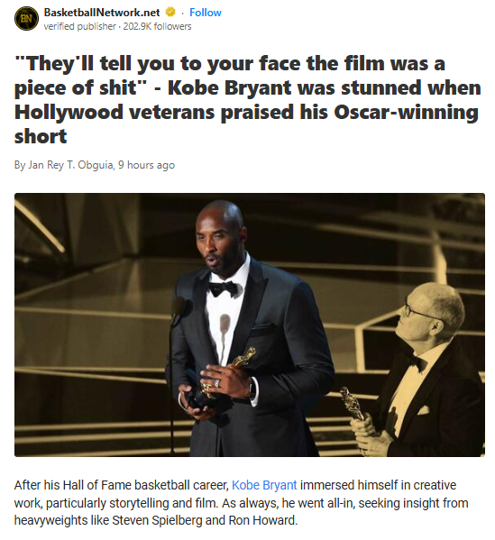 Kobe Shocked by Hollywood Legends’ Praise 🎬