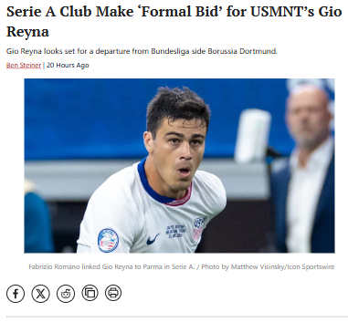 Gio Reyna to Parma: Fresh Start in Serie A?