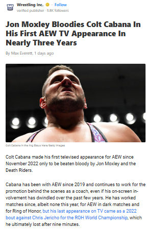 Moxley Unleashes Mayhem on Cabana’s Return