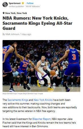 Knicks vs. Kings: Battle for Ben Simmons?