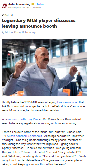 Gibby Bows Out: Tigers Booth Shakeup