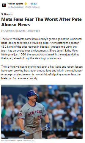 Polar Bear Sidelined—Mets Panic Button?