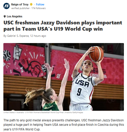 Jazzy Davidson Shines in U19 Gold Win