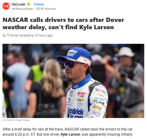 Where’s Yung Money? Larson Missing at Dover
