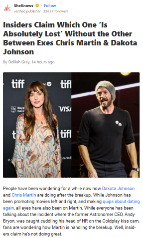 Chris Martin ‘Lost’ Without Dakota? 😱