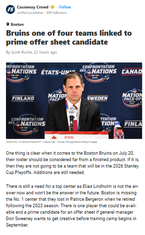 Bruins Eyeing McTavish: Time to Go All-In?