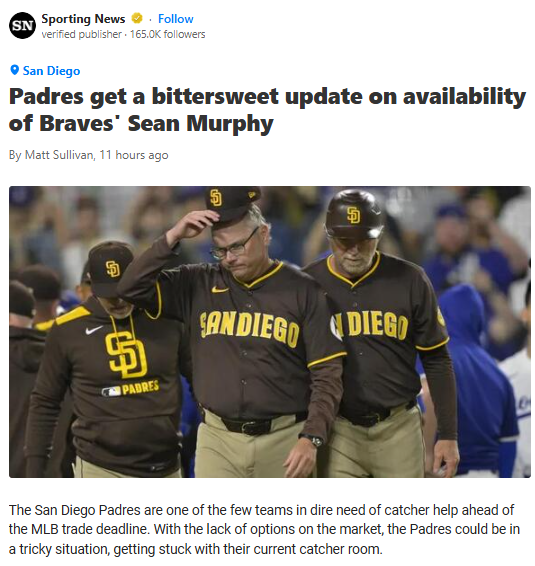 Padres’ Catcher Chase: Murphy Hope Fades?