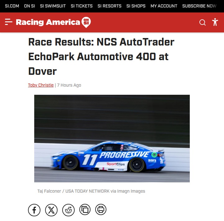 Hamlin Outduels Teammate in Dover Thriller