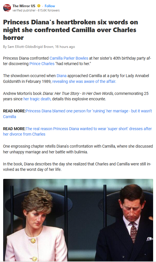Diana’s Six Words to Camilla 😱