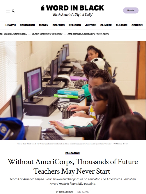 AmeriCorps Cuts = Fewer Future Teachers?