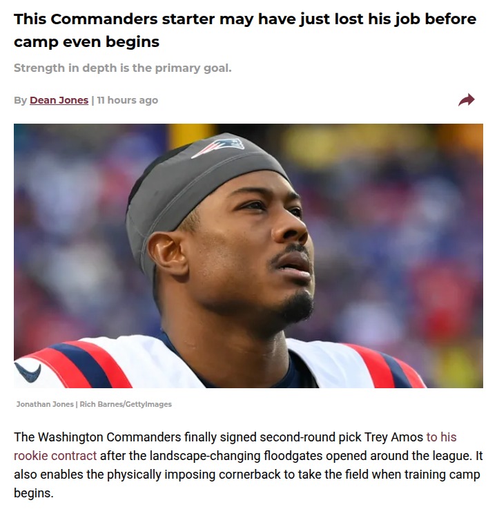 Is Trey Amos Already Pushing Jones Out?