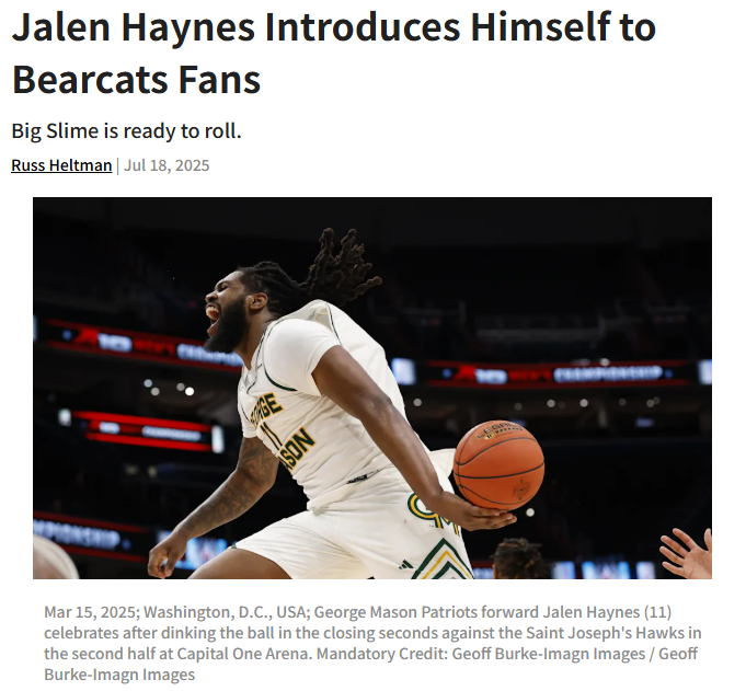 Big Slime Makes His Bearcats Debut!