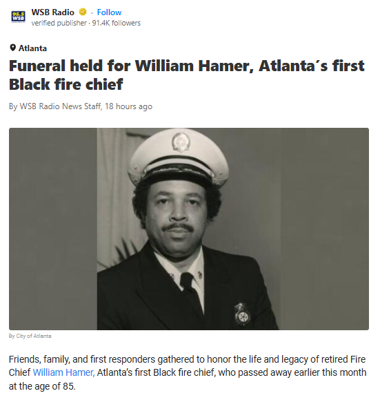 Atlanta’s Firefighting Trailblazer Remembered