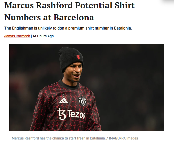 Which Number Will Rashford Rock at Barça?