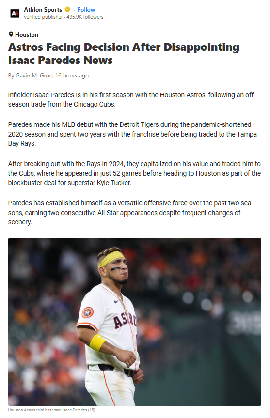 Astros’ Hot Corner Dilemma After Paredes Injury