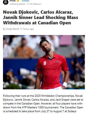 Big Three Pull Out—Canadian Open Shock!