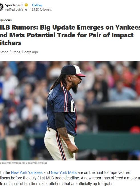 Yankees & Mets Eye Guardians’ Pen Aces?