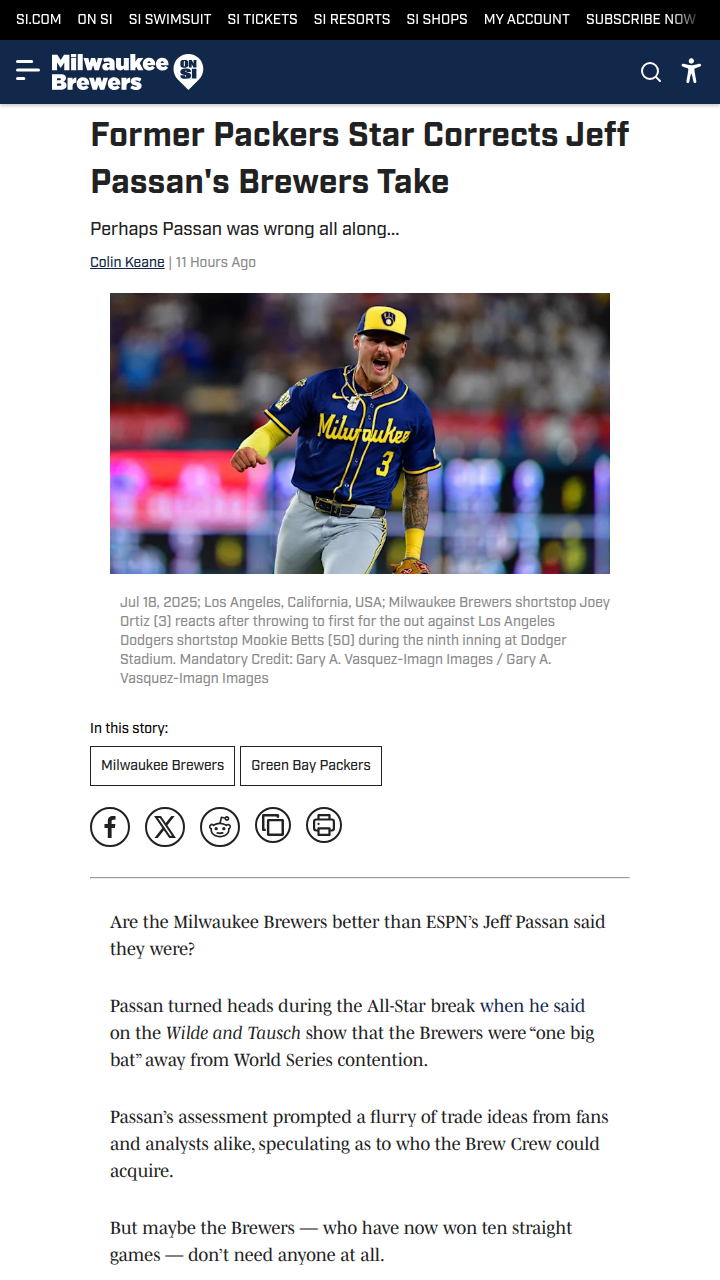 Brew Crew Proves Passan Wrong?