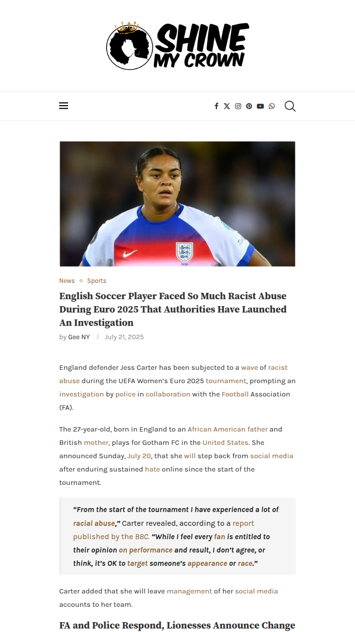 Lionesses Rally After Jess Carter Abuse