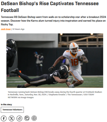 DeSean Bishop’s Breakout: Vols’ New X-Factor