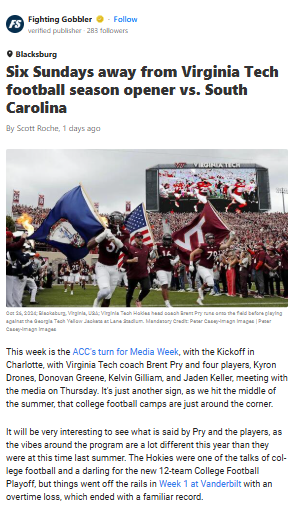 Can Pry Break the 6-6 Hokies Curse?