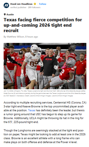 Longhorns vs. Trojans for Browne?