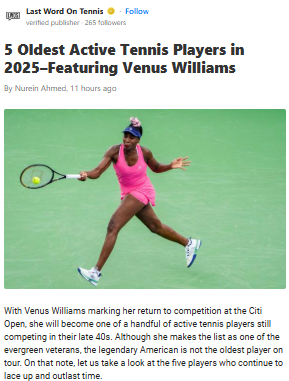 Venus Still Swinging at 45! Who’s Older?