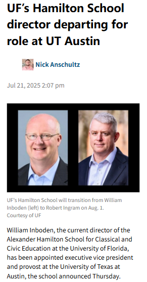 UF’s Hamilton School Boss Heads to Texas!