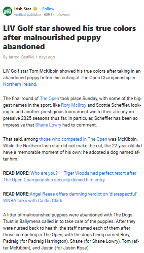 Golf Pro Adopts Puppy Named After Him!