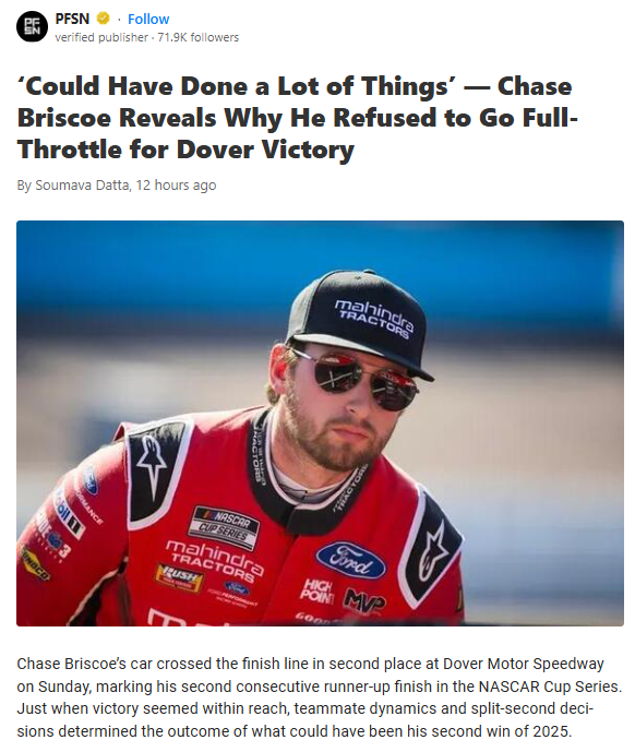 Briscoe’s Dover Dilemma: Team Orders or Missed Win?