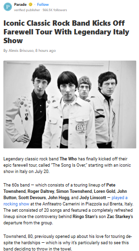 The Who’s Farewell Tour Drama! 🎸