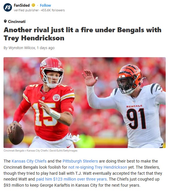 Are the Bengals Fumbling the Hendrickson Deal?